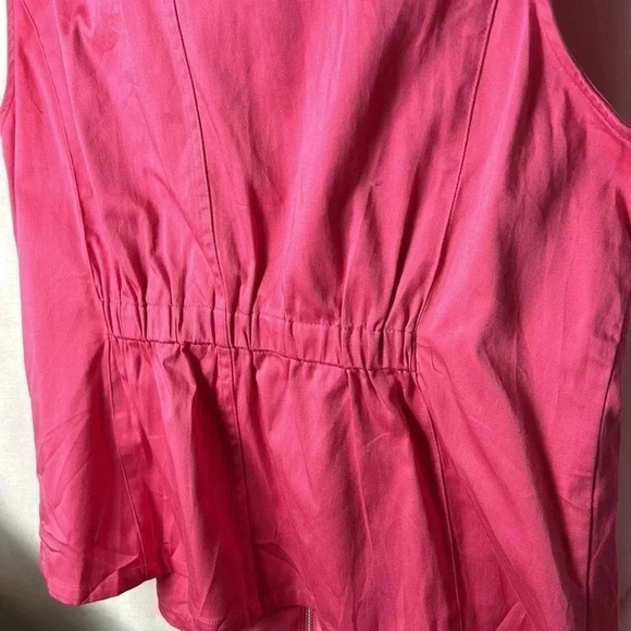 C J BANKS vest women 1X ,pink, fitted  ,frills,cotton,sporty,outdoors,Lagenlook - Picture 6 of 14